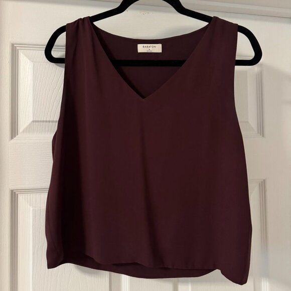 Aritzia Babaton Maddox Blouse – Chic & Flowy in Maroon (Size M) - Picture 1 of 4
